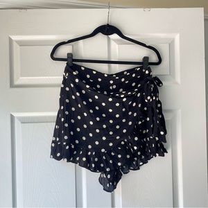 Zara black white polka dot skort